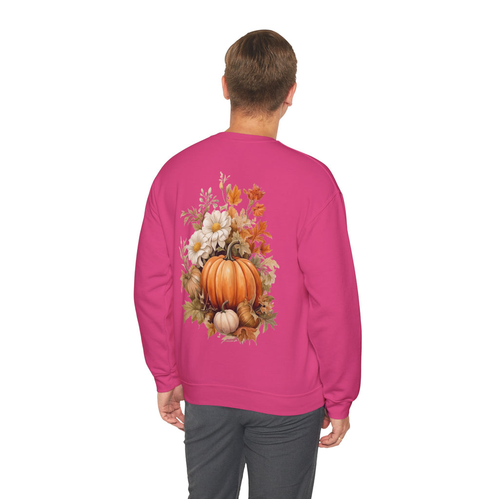 ORVIAN — Pumpkin Spice & Autumn Botanicals Crewneck, Floral Pumpkin Fall Unisex Sweatshirt