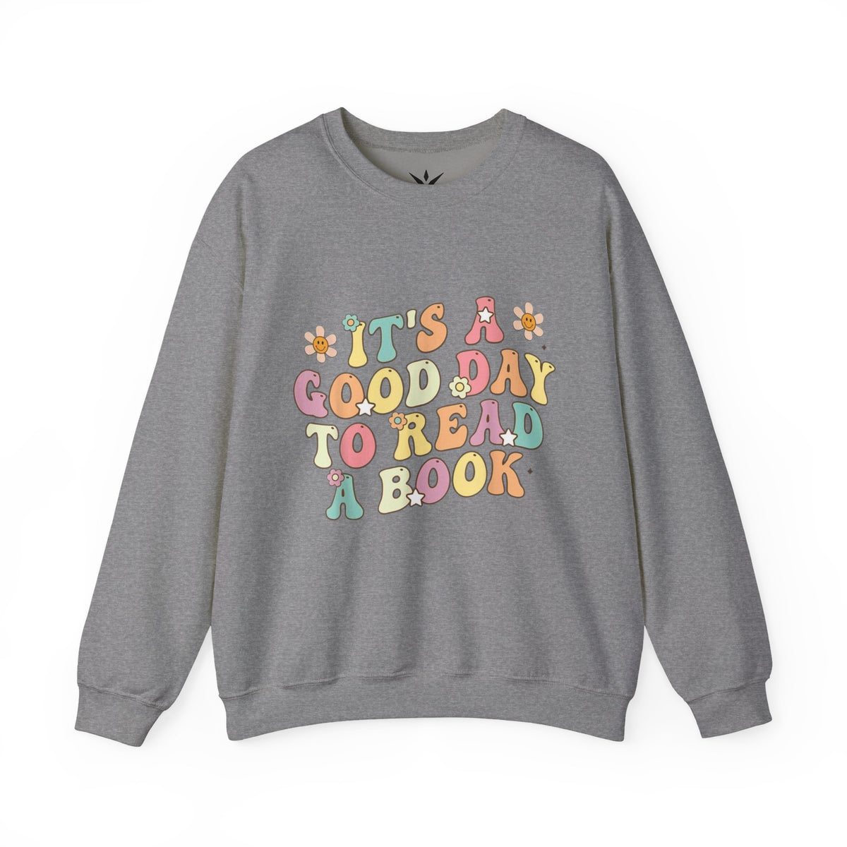 ORVIAN — Good Day to Read a Book Crewneck, Retro Floral Book Lover Sweatshirt Unisex Heavy Blend