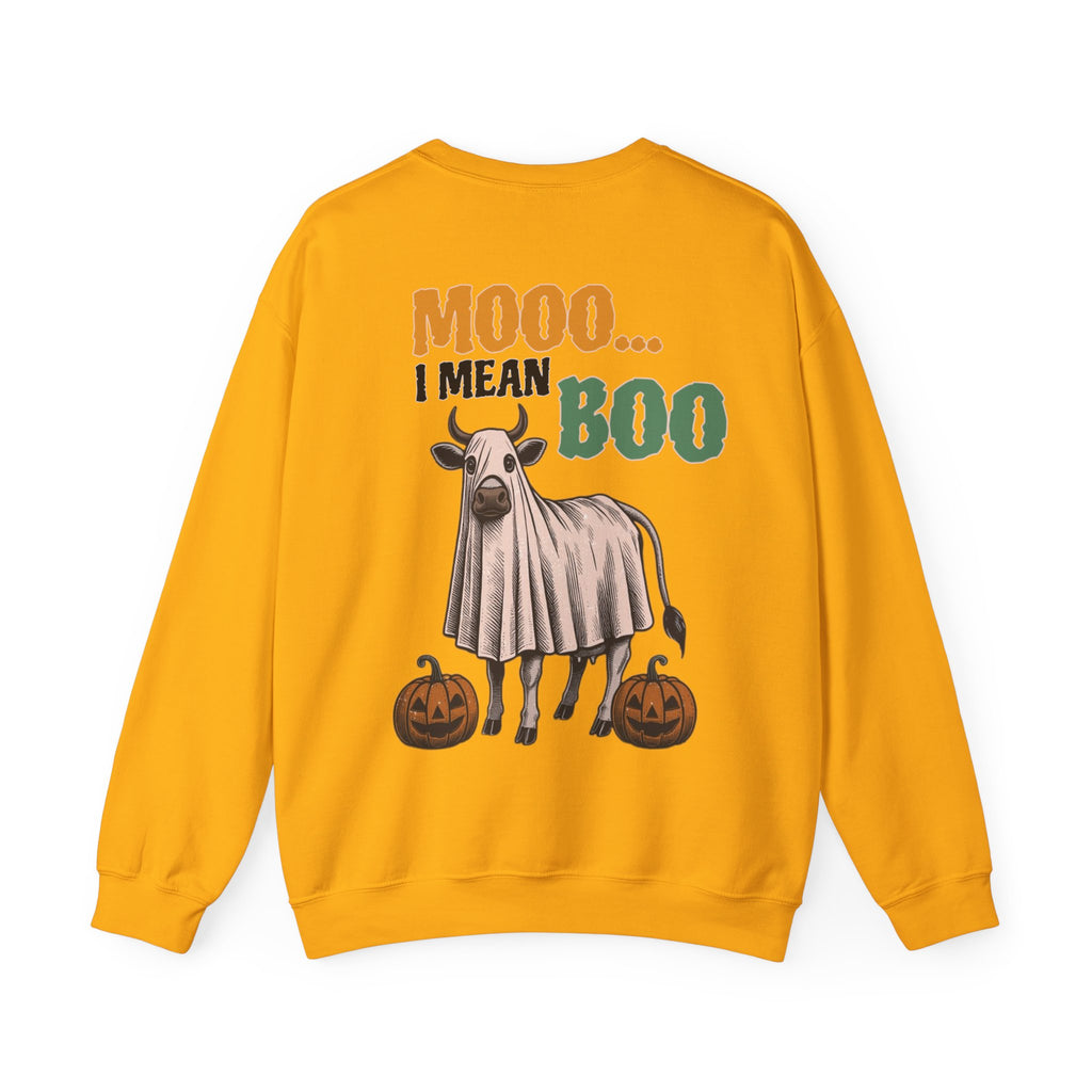 ORVIAN — Howdy Fall Wéstern Pumpkin & Ghost Cow Crewneck, Moo I Mean Boo Halloween Unisex
