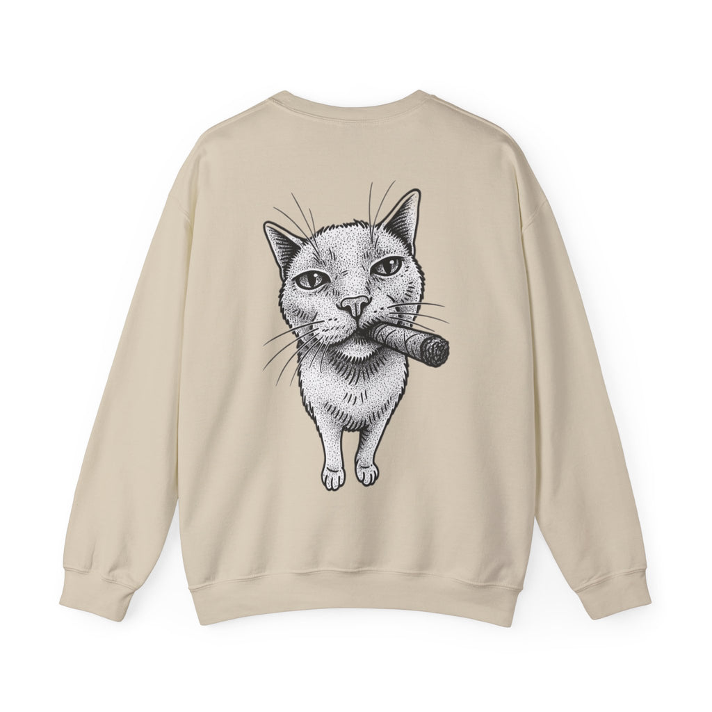 ORVIAN — Chaos Cat Crewneck, Reversed Lettering & Rebel Cat Graphic Unisex Heavy Blend