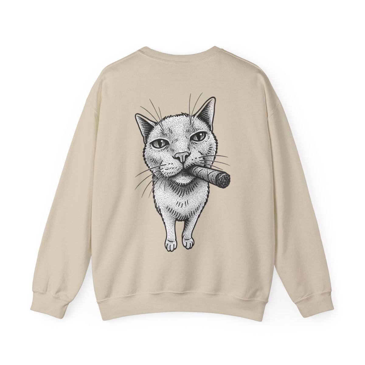 ORVIAN — Chaos Cat Crewneck, Reversed Lettering & Rebel Cat Graphic Unisex Heavy Blend