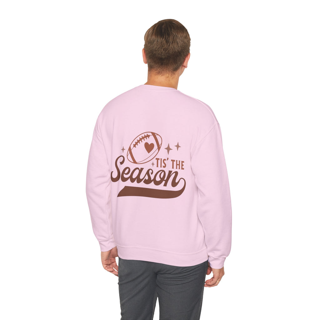 ORVIAN — Cuddles & Touchdowns Football Crewneck, Heart Football Game Day Unisex Heavy Blend