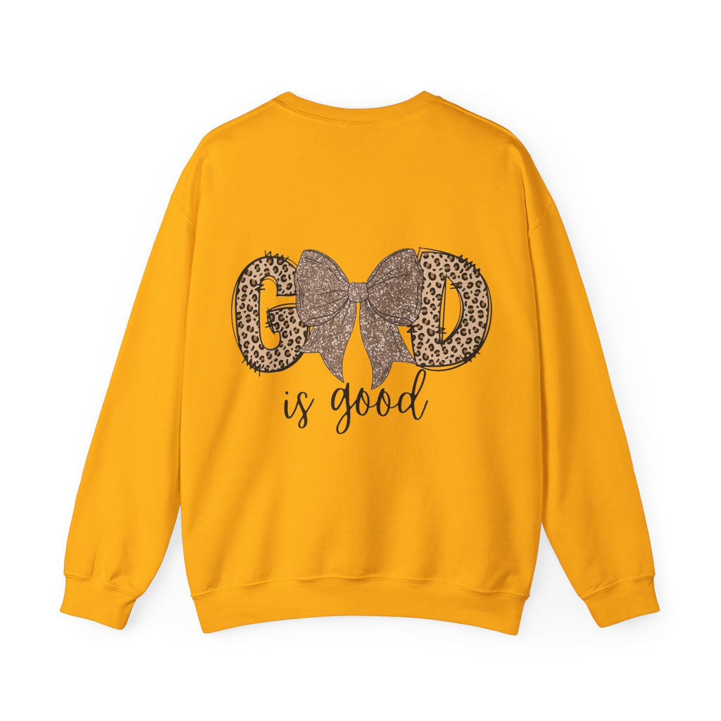 ORVIAN — Leopard Is The New Black & God Is Good Coquette Bow Crewneck, Faith-Inspired Unisex