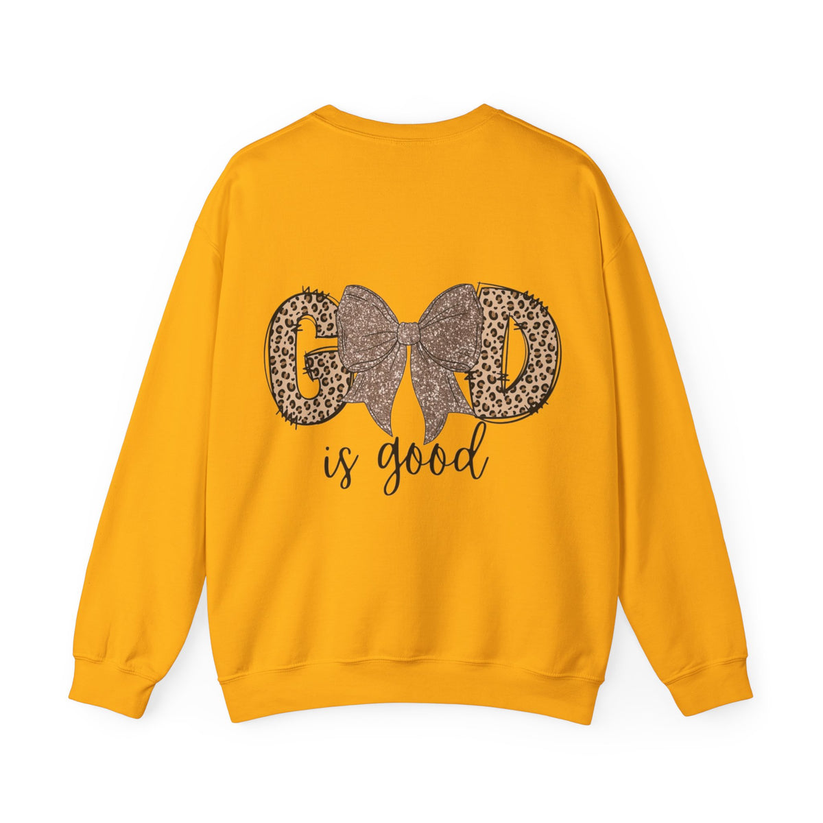 ORVIAN — Leopard Is The New Black & God Is Good Coquette Bow Crewneck, Faith-Inspired Unisex