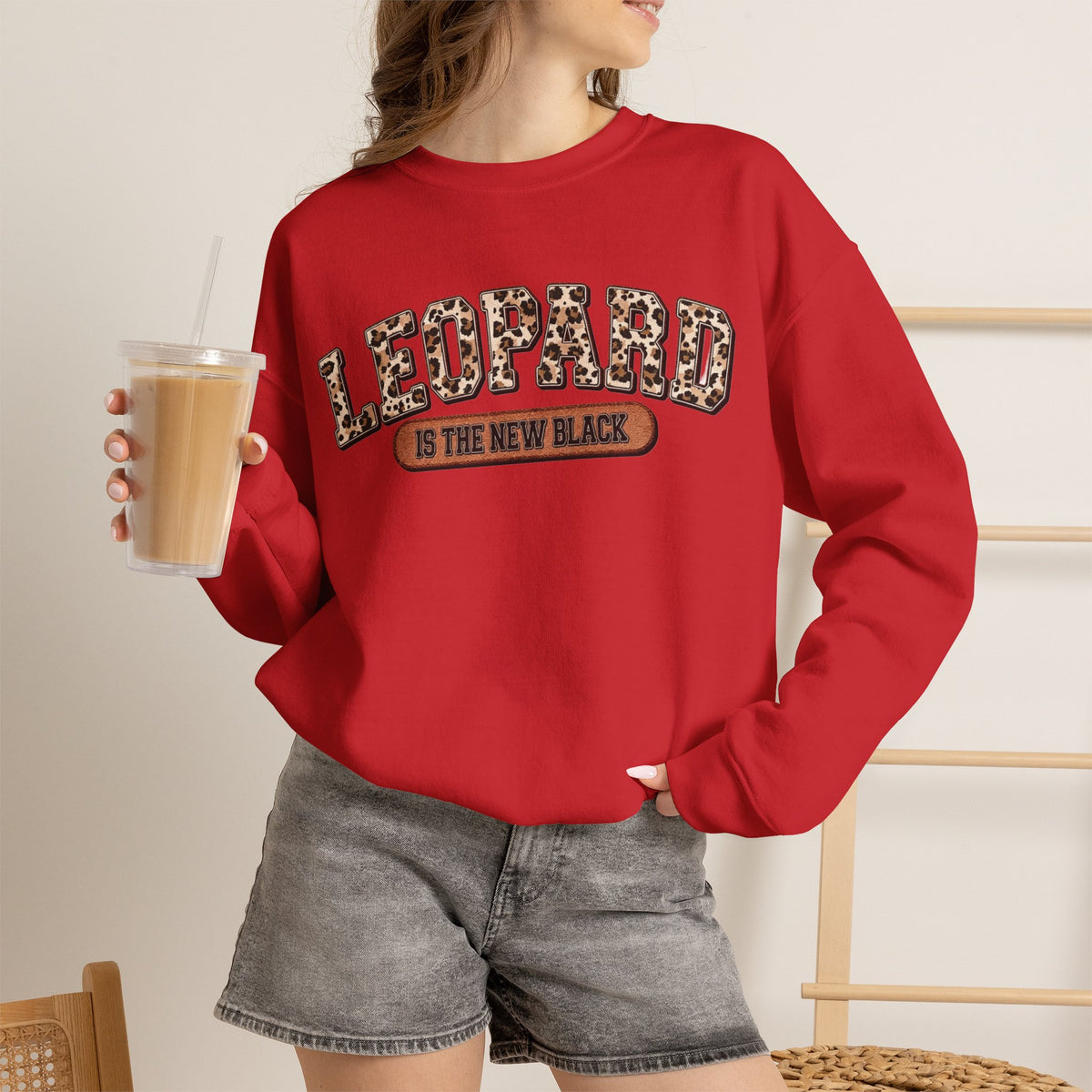 ORVIAN — Leopard Is The New Black & God Is Good Coquette Bow Crewneck, Faith-Inspired Unisex