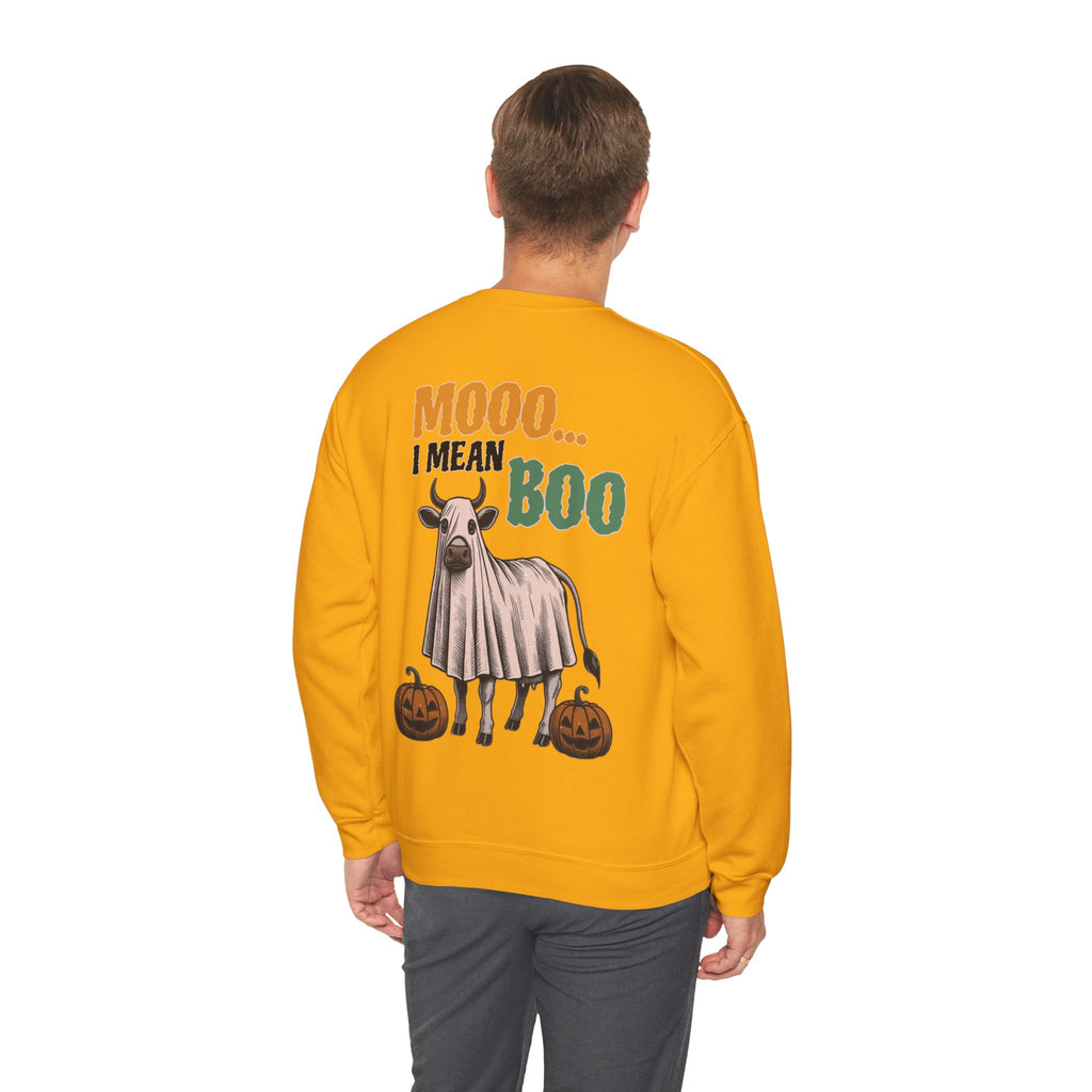 ORVIAN — Howdy Fall Wéstern Pumpkin & Ghost Cow Crewneck, Moo I Mean Boo Halloween Unisex