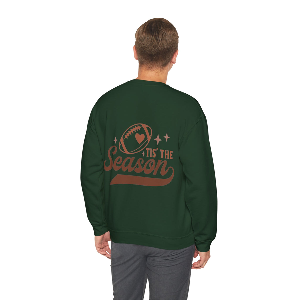 ORVIAN — Cuddles & Touchdowns Football Crewneck, Heart Football Game Day Unisex Heavy Blend