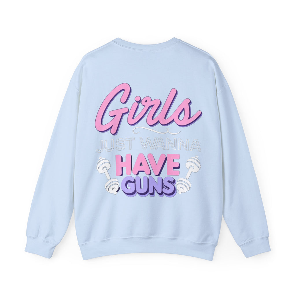 ORVIAN — Muscle Mommy Girls Just Wanna Have Guns Crewneck, Bold Feminine Typography Unisex
