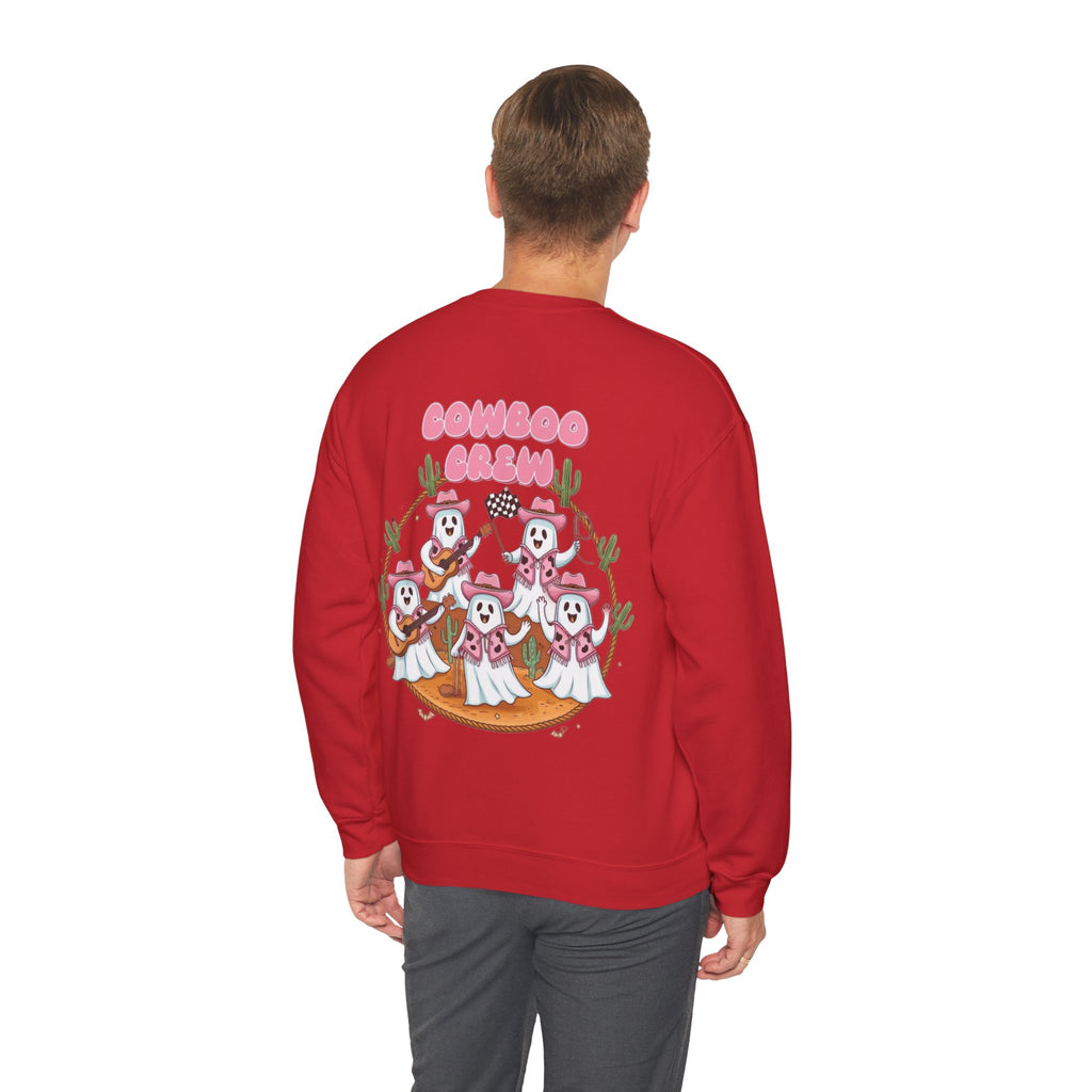 ORVIAN — Howdy Halloween Ghost Cowboy Crewneck, Pink Cowboo Western Unisex Heavy Blend