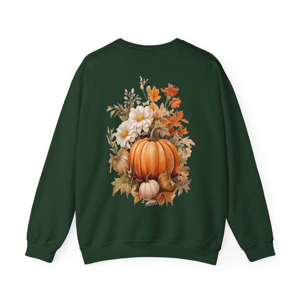ORVIAN — Pumpkin Spice & Autumn Botanicals Crewneck, Floral Pumpkin Fall Unisex Sweatshirt
