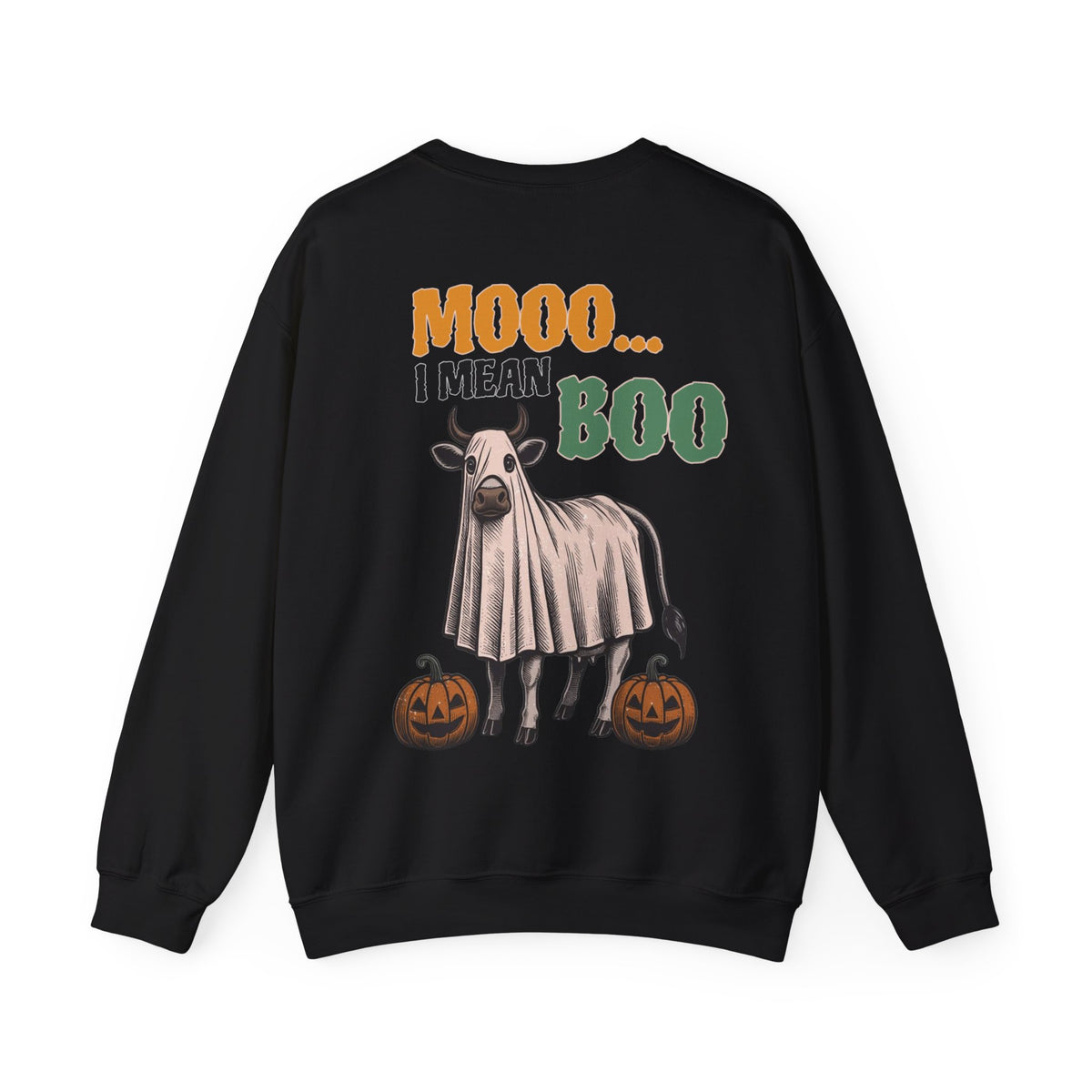 ORVIAN — Howdy Fall Wéstern Pumpkin & Ghost Cow Crewneck, Moo I Mean Boo Halloween Unisex