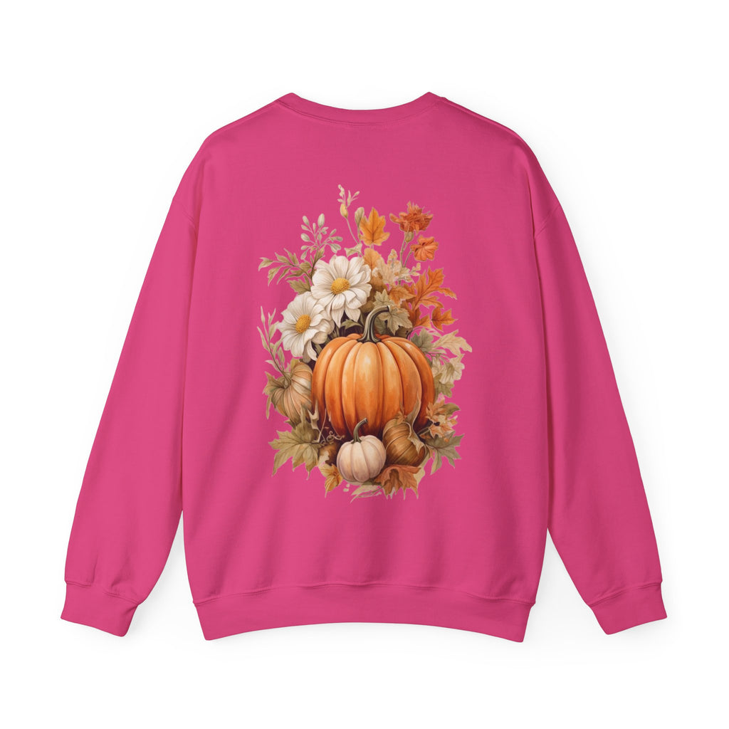 ORVIAN — Pumpkin Spice & Autumn Botanicals Crewneck, Floral Pumpkin Fall Unisex Sweatshirt