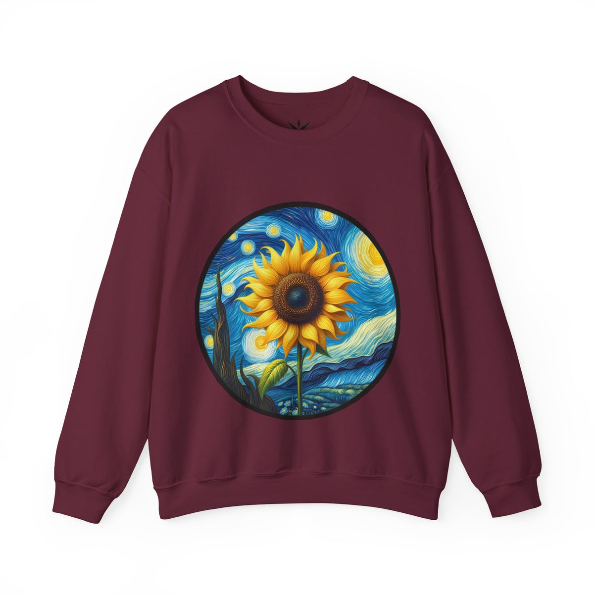 ORVIAN — Van Gogh Starry Night Sunflower & Artist Easel Crewneck, Art-Inspired Sweatshirt