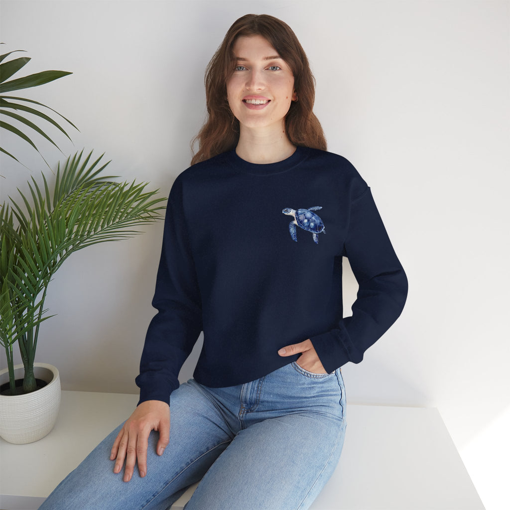 ORVIAN — Sea Turtle & Seashell Starfish Crewneck, Coastal Ocean Nautical Unisex Heavy Blend