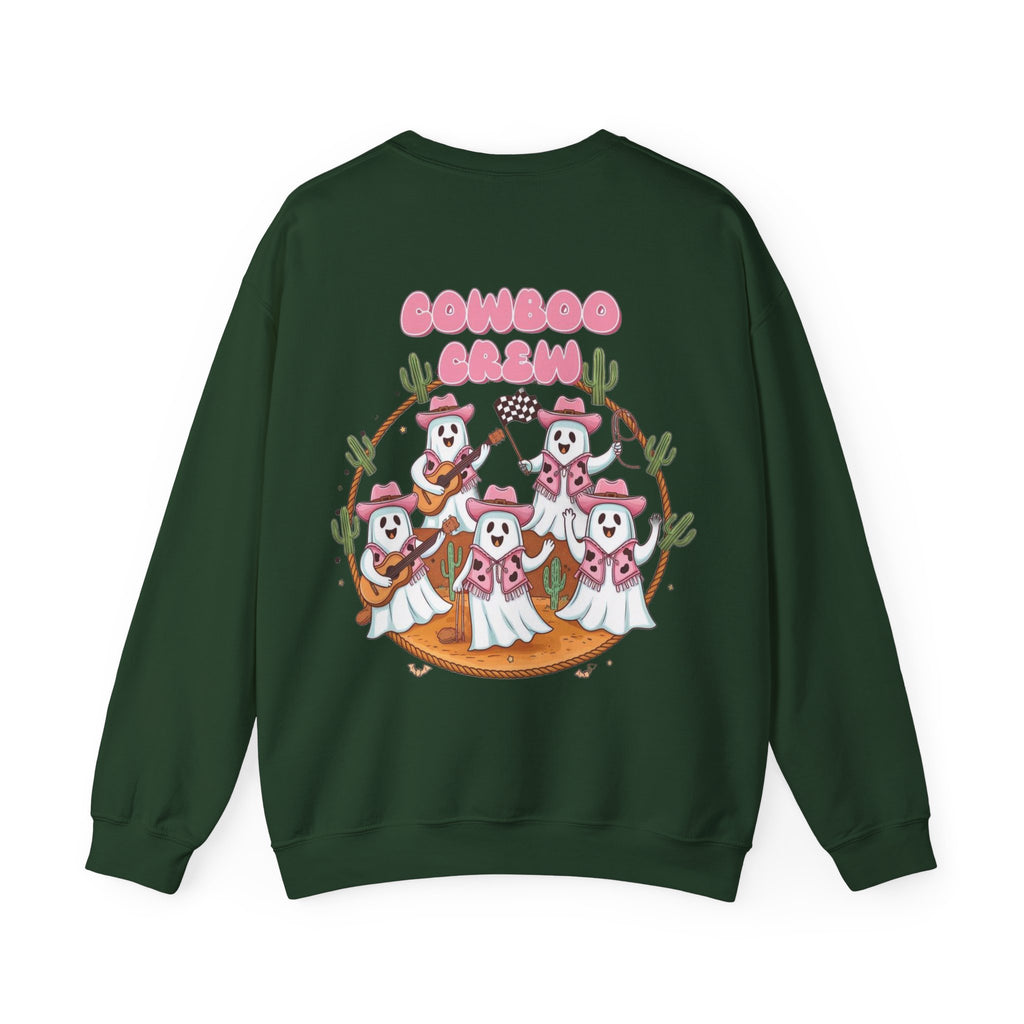 ORVIAN — Howdy Halloween Ghost Cowboy Crewneck, Pink Cowboo Western Unisex Heavy Blend