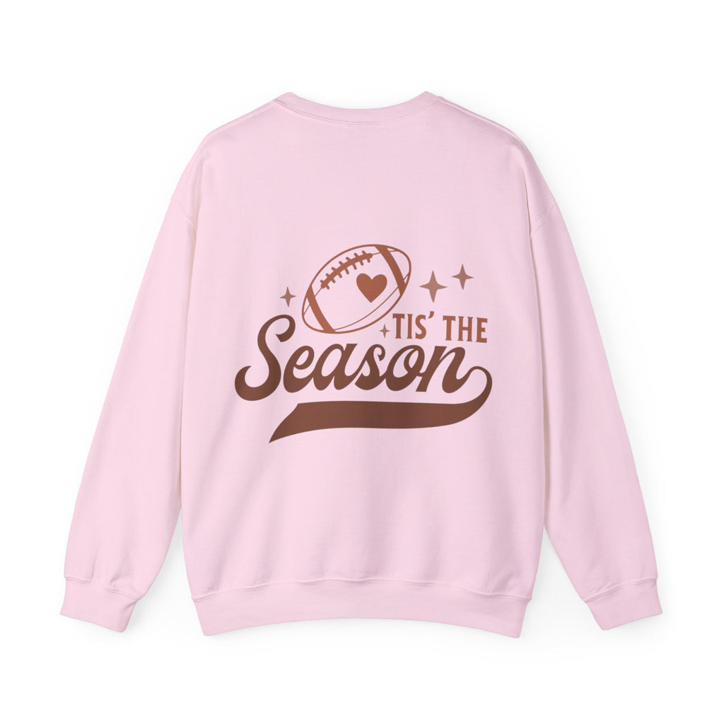 ORVIAN — Cuddles & Touchdowns Football Crewneck, Heart Football Game Day Unisex Heavy Blend