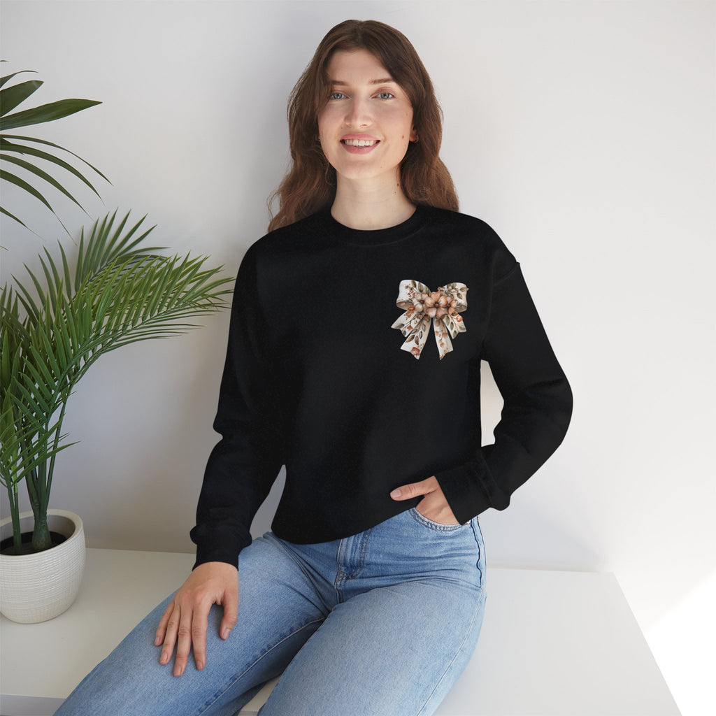 ORVIAN — Pumpkin Spice & Autumn Botanicals Crewneck, Floral Pumpkin Fall Unisex Sweatshirt