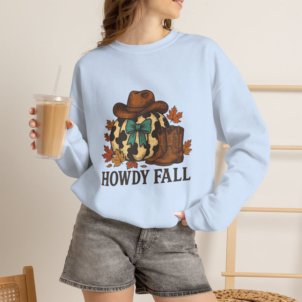 ORVIAN — Howdy Fall Wéstern Pumpkin & Ghost Cow Crewneck, Moo I Mean Boo Halloween Unisex