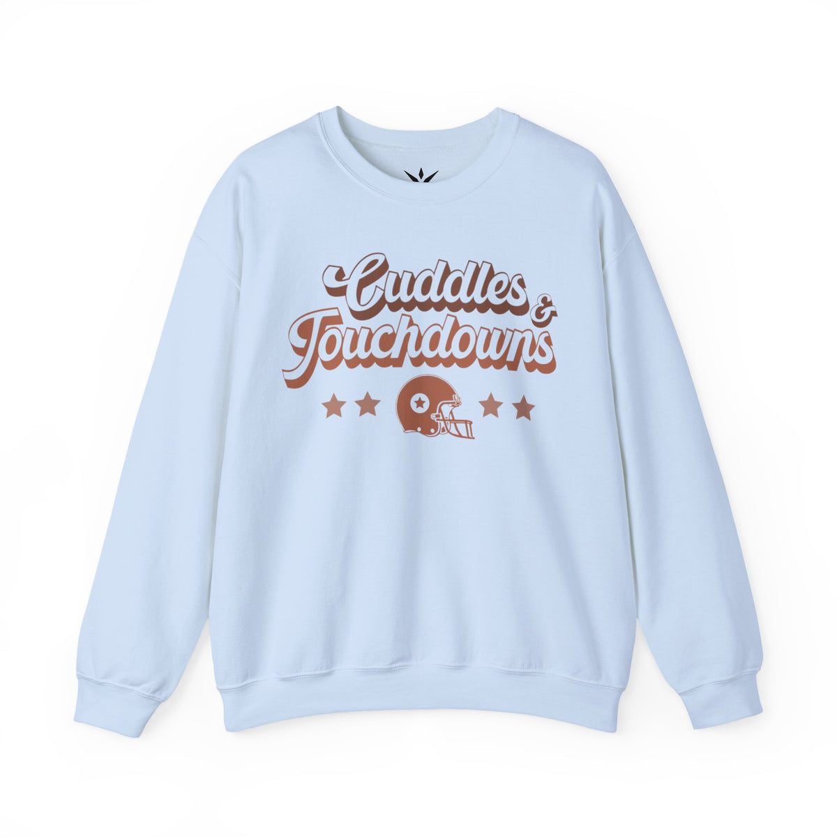 ORVIAN — Cuddles & Touchdowns Football Crewneck, Heart Football Game Day Unisex Heavy Blend
