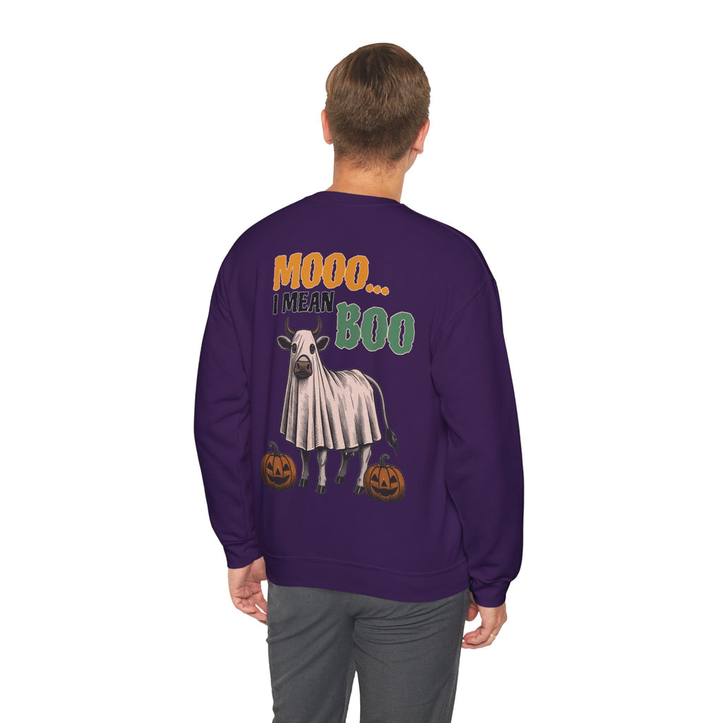 ORVIAN — Howdy Fall Wéstern Pumpkin & Ghost Cow Crewneck, Moo I Mean Boo Halloween Unisex