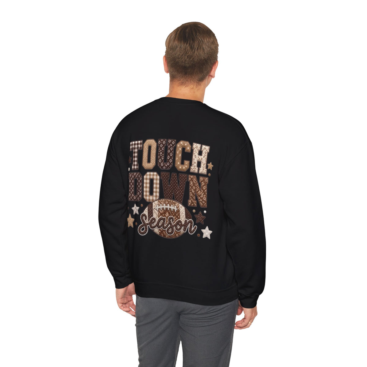 ORVIAN — Touchdown Season Football Bow Crewneck, Sparkle Game Day Sporty Unisex Heavy Blend