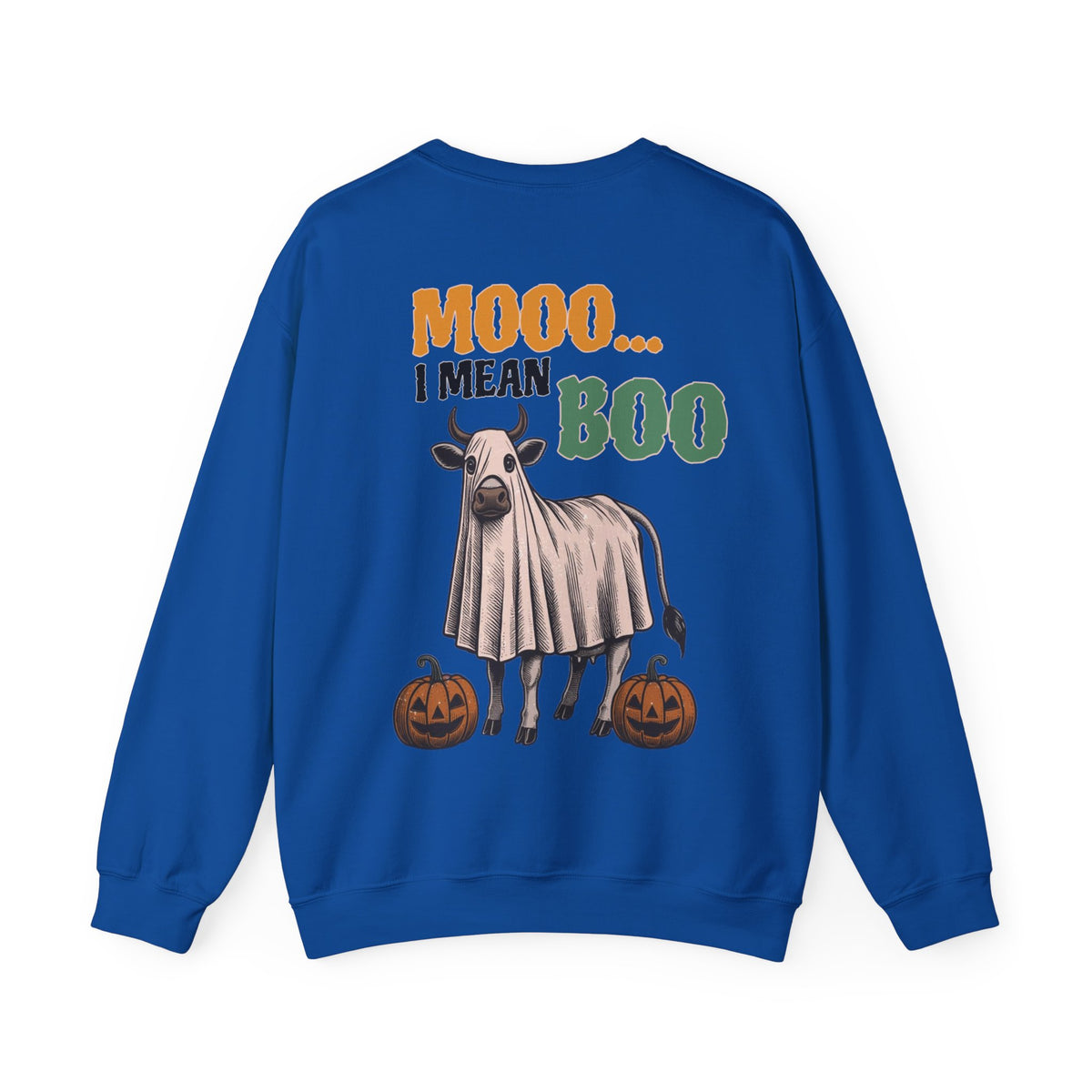 ORVIAN — Howdy Fall Wéstern Pumpkin & Ghost Cow Crewneck, Moo I Mean Boo Halloween Unisex
