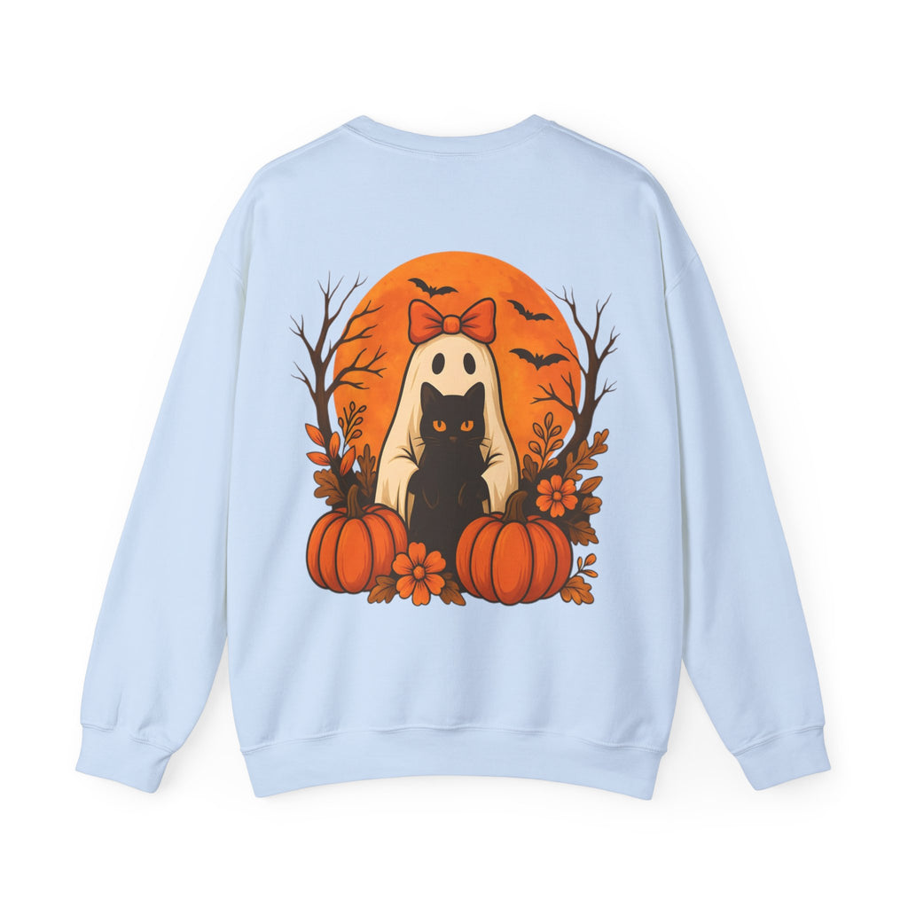 ORVIAN — Black Cat & Pumpkin Halloween Crewneck, Ghost & Coquette Bow Unisex Heavy Blend