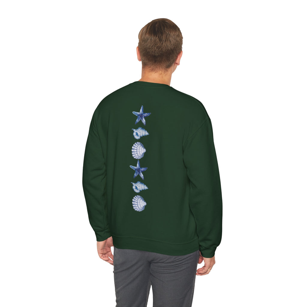 ORVIAN — Sea Turtle & Seashell Starfish Crewneck, Coastal Ocean Nautical Unisex Heavy Blend