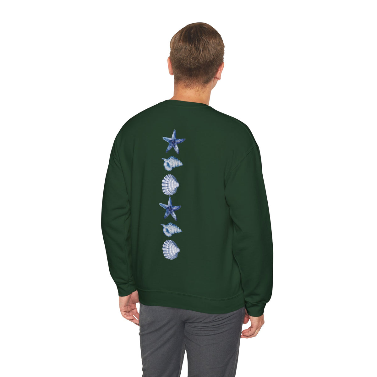 ORVIAN — Sea Turtle & Seashell Starfish Crewneck, Coastal Ocean Nautical Unisex Heavy Blend