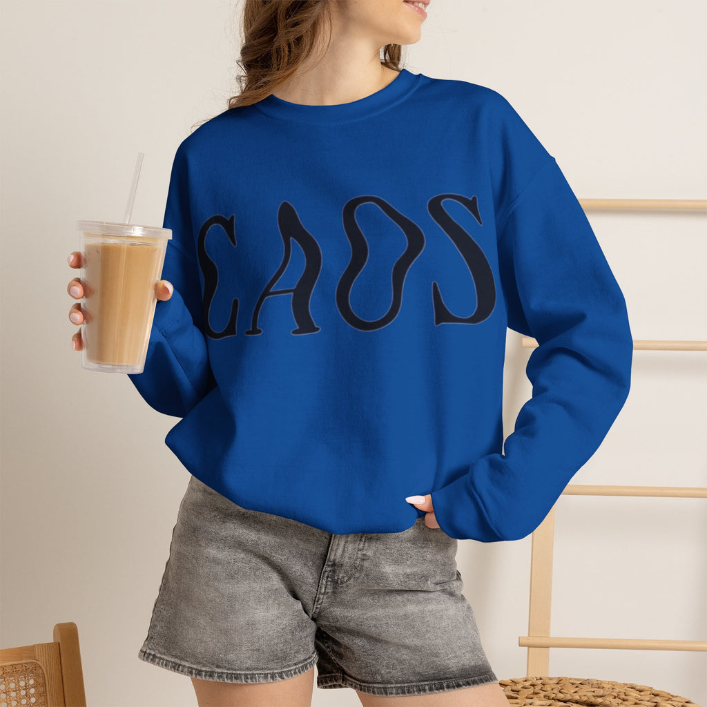 ORVIAN — Chaos Cat Crewneck, Reversed Lettering & Rebel Cat Graphic Unisex Heavy Blend