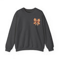ORVIAN — Ghostly Coffee Break Coquette Bow Crewneck, Cozy Pumpkin Spice Halloween Unisex