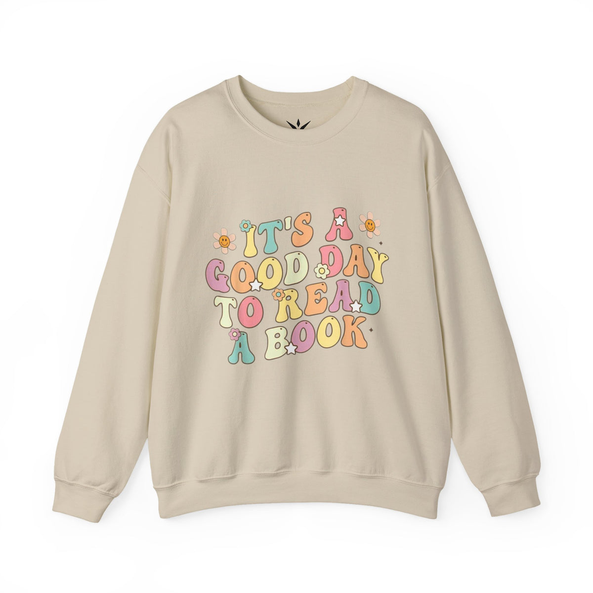 ORVIAN — Good Day to Read a Book Crewneck, Retro Floral Book Lover Sweatshirt Unisex Heavy Blend