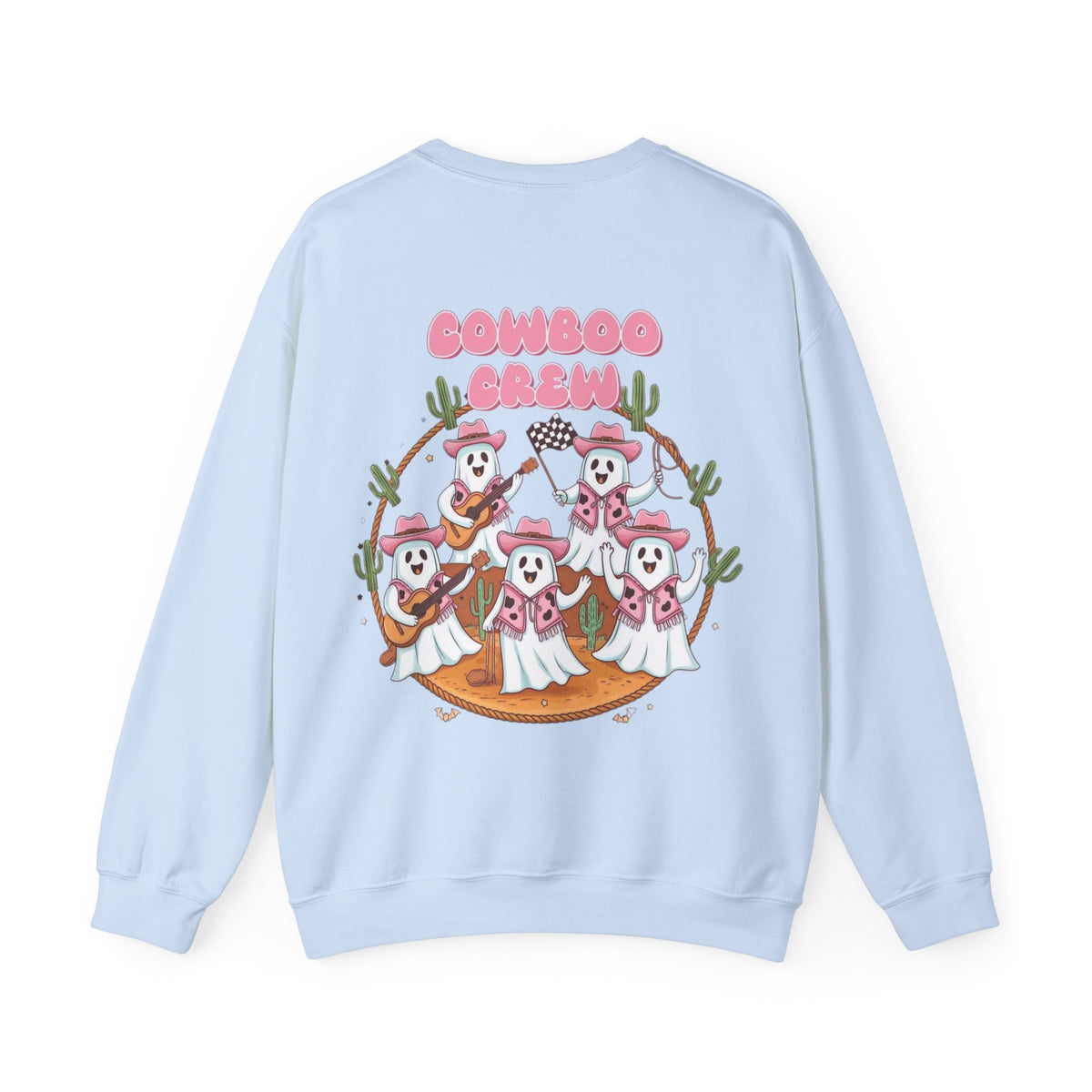 ORVIAN — Howdy Halloween Ghost Cowboy Crewneck, Pink Cowboo Western Unisex Heavy Blend