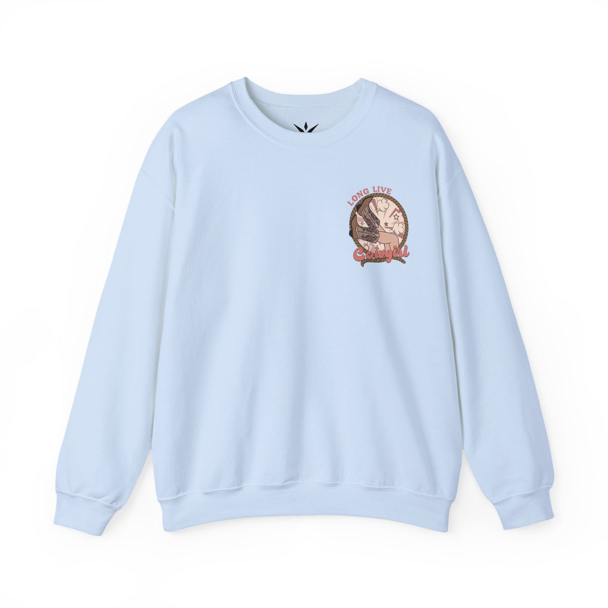 ORVIAN — Howdy Cowgirls Western Crewneck, Leopard Lightning Bolt & Cowgirl Boots Unisex Heavy Blend
