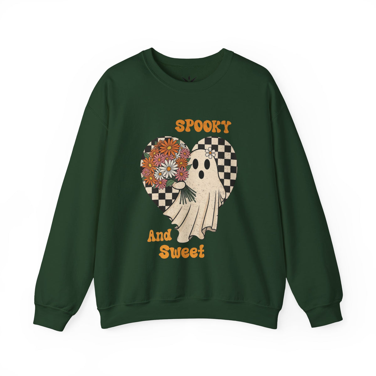 ORVIAN — Spooky & Sweet Ghost Crewneck, Coquette Bow Heart Halloween Unisex Sweatshirt