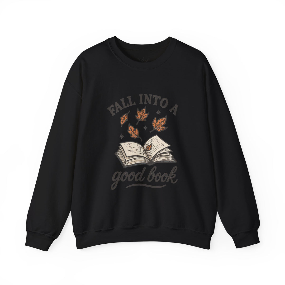 ORVIAN — Fall Into a Good Book Ghost Crewneck, Cozy Autumn Book Lover Unisex Heavy Blend