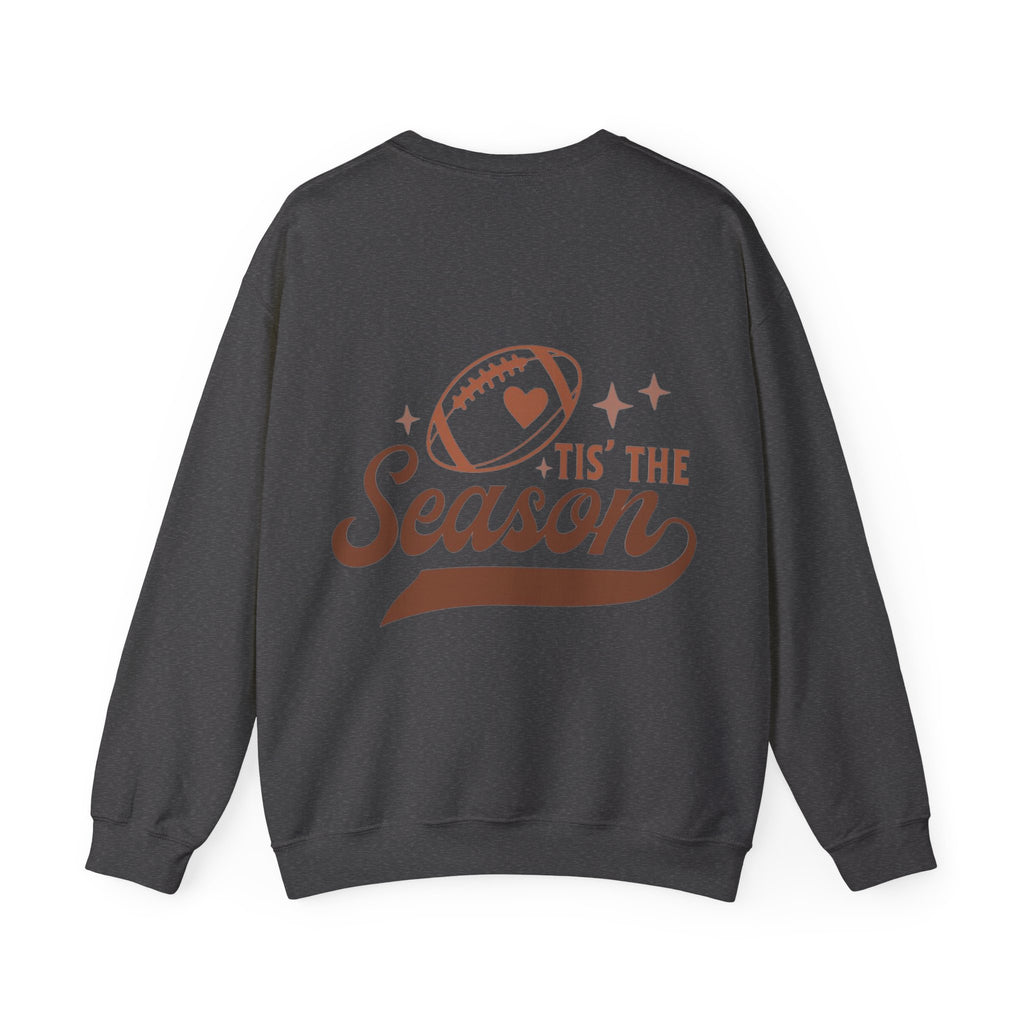 ORVIAN — Cuddles & Touchdowns Football Crewneck, Heart Football Game Day Unisex Heavy Blend