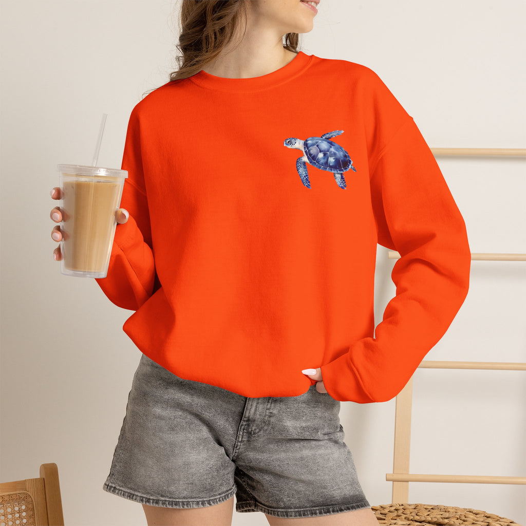 ORVIAN — Sea Turtle & Seashell Starfish Crewneck, Coastal Ocean Nautical Unisex Heavy Blend