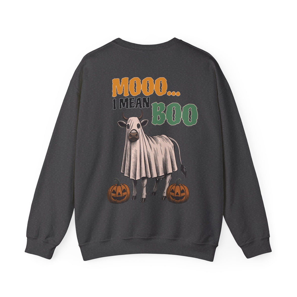 ORVIAN — Howdy Fall Wéstern Pumpkin & Ghost Cow Crewneck, Moo I Mean Boo Halloween Unisex