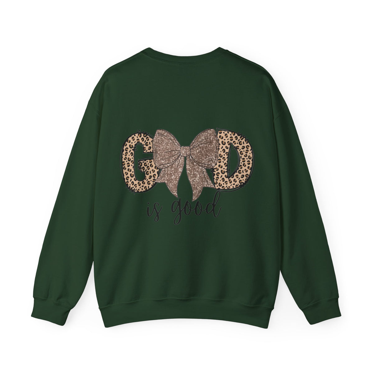 ORVIAN — Leopard Is The New Black & God Is Good Coquette Bow Crewneck, Faith-Inspired Unisex