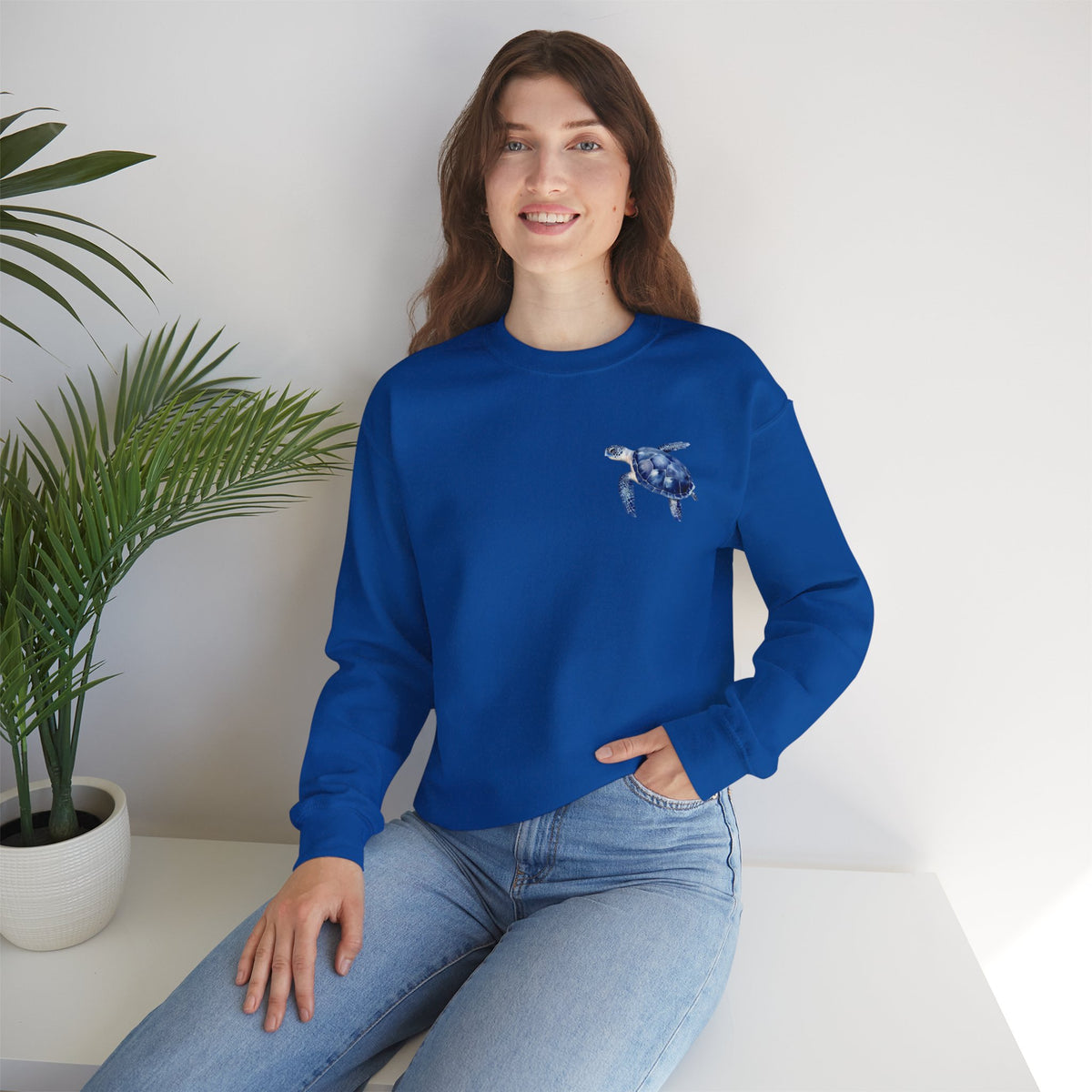 ORVIAN — Sea Turtle & Seashell Starfish Crewneck, Coastal Ocean Nautical Unisex Heavy Blend