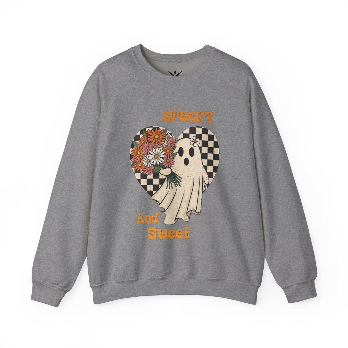ORVIAN — Spooky & Sweet Ghost Crewneck, Coquette Bow Heart Halloween Unisex Sweatshirt
