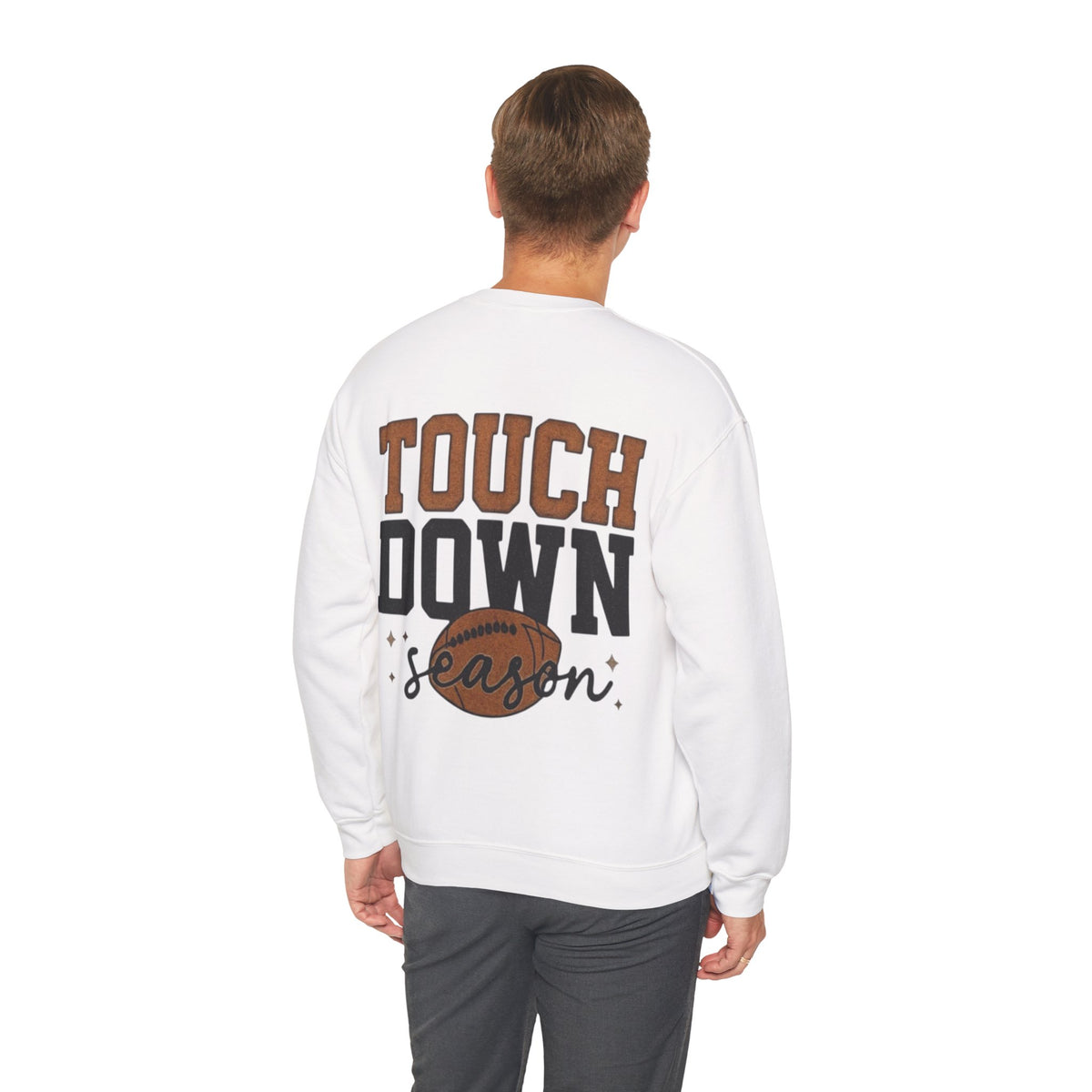 ORVIAN — Touchdown Season Coquette Football Bow Crewneck, Varsity Game Day Unisex Heavy Blend