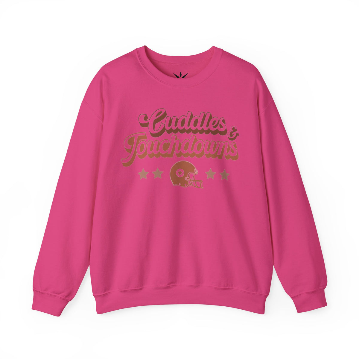 ORVIAN — Cuddles & Touchdowns Football Crewneck, Heart Football Game Day Unisex Heavy Blend