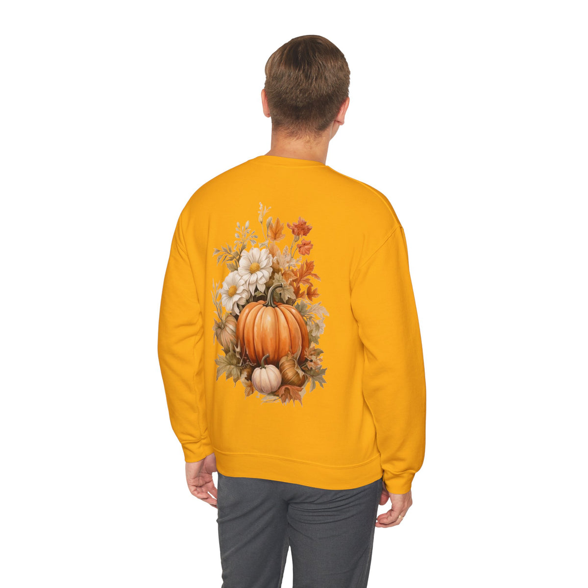 ORVIAN — Pumpkin Spice & Autumn Botanicals Crewneck, Floral Pumpkin Fall Unisex Sweatshirt