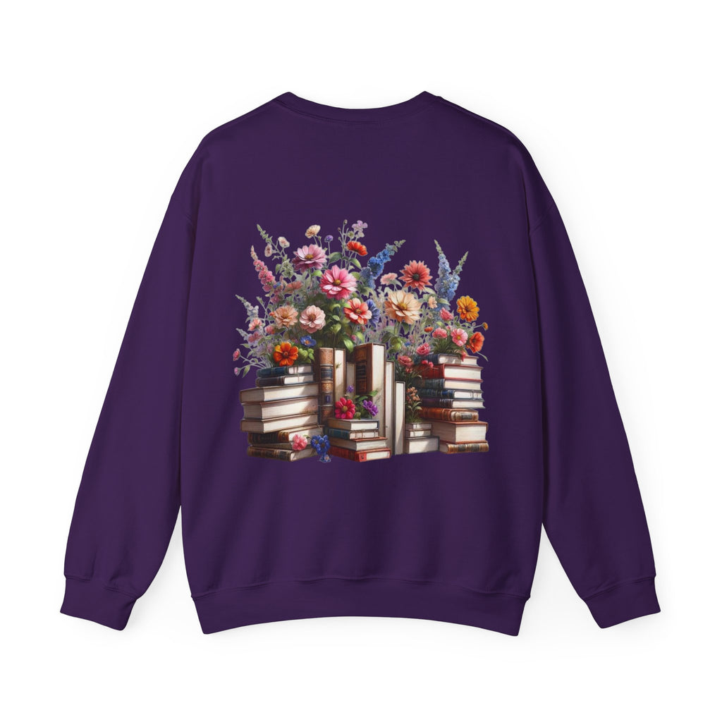 ORVIAN — Steampunk Floral Pocket Watch & Blooming Books Crewneck, Vintage Literary Unisex