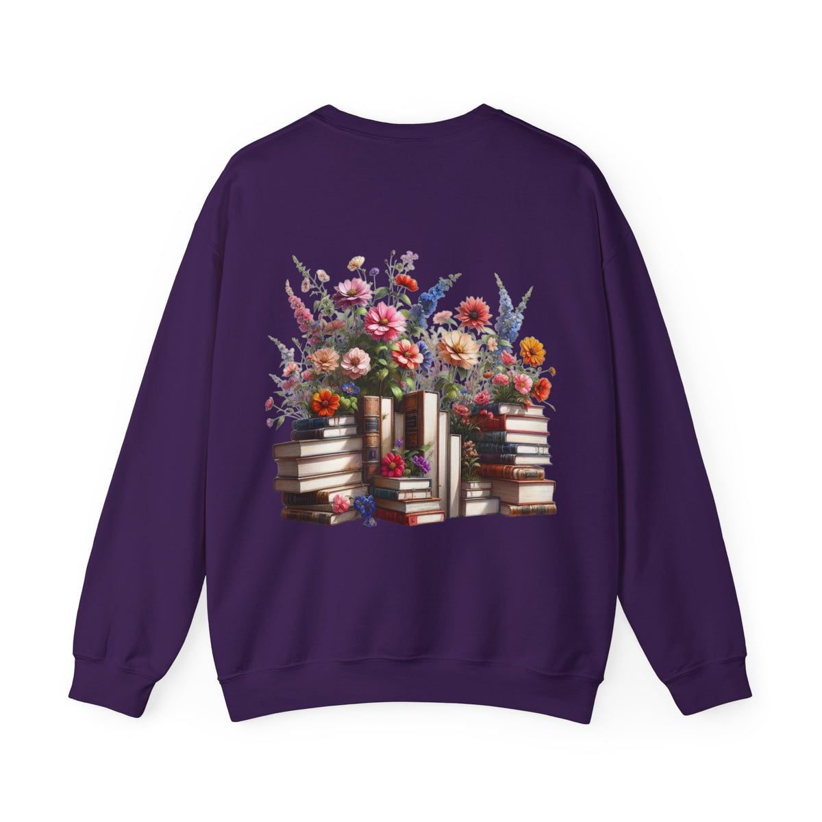 ORVIAN — Steampunk Floral Pocket Watch & Blooming Books Crewneck, Vintage Literary Unisex