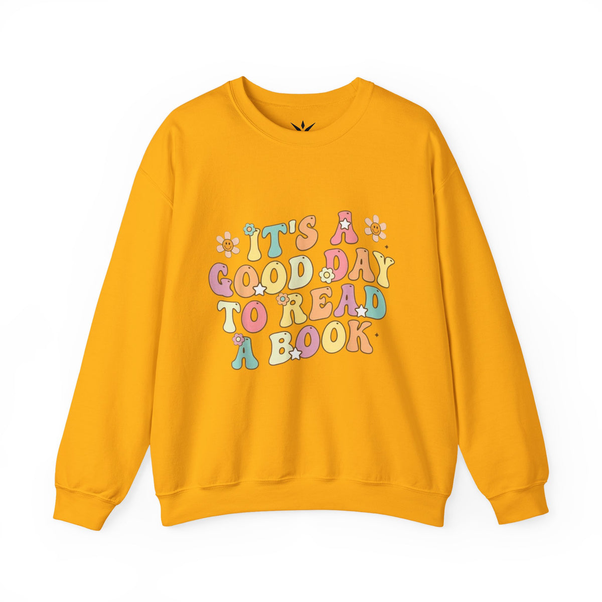 ORVIAN — Good Day to Read a Book Crewneck, Retro Floral Book Lover Sweatshirt Unisex Heavy Blend