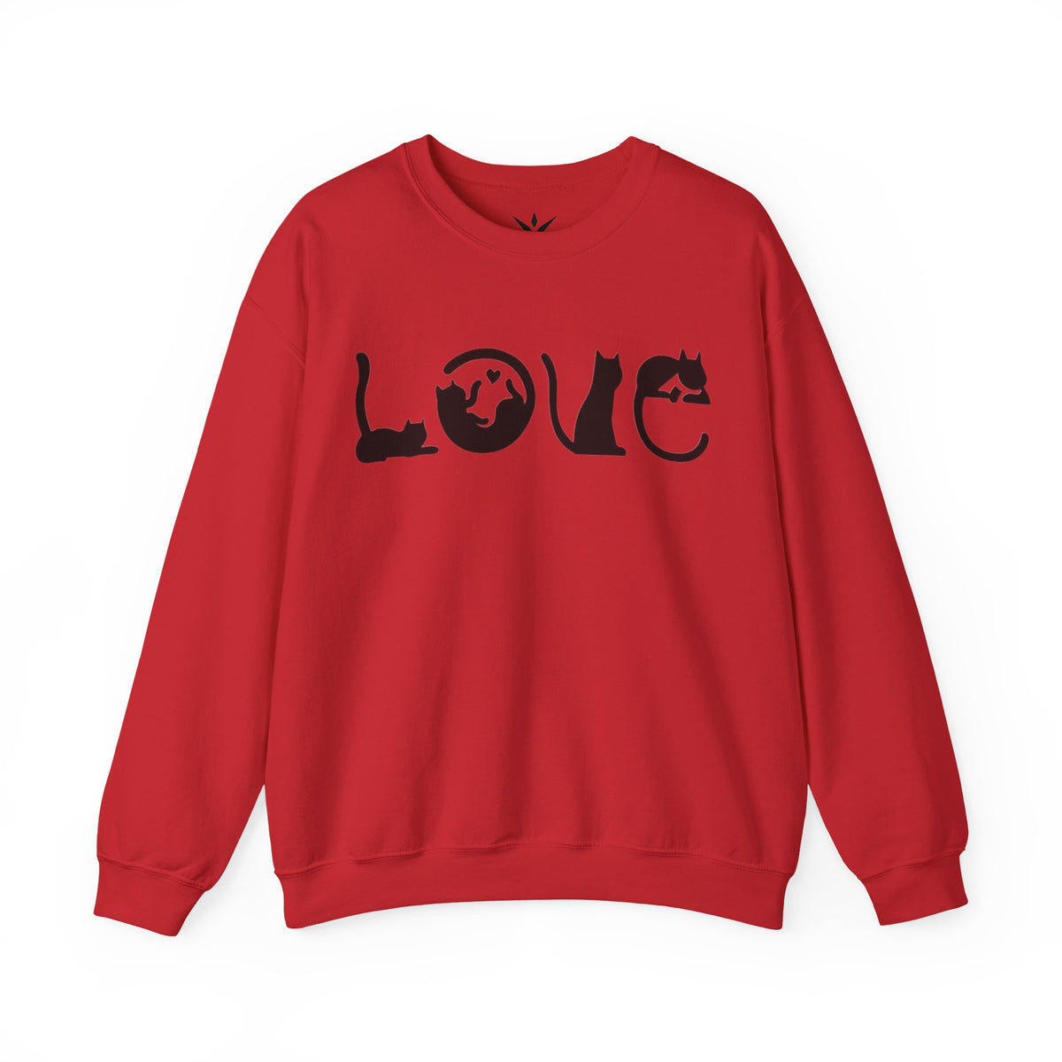 ORVIAN — LOVE Cat Silhouette & Heart-Shaped Cats Crewneck, Cat Lover Unisex Heavy Blend