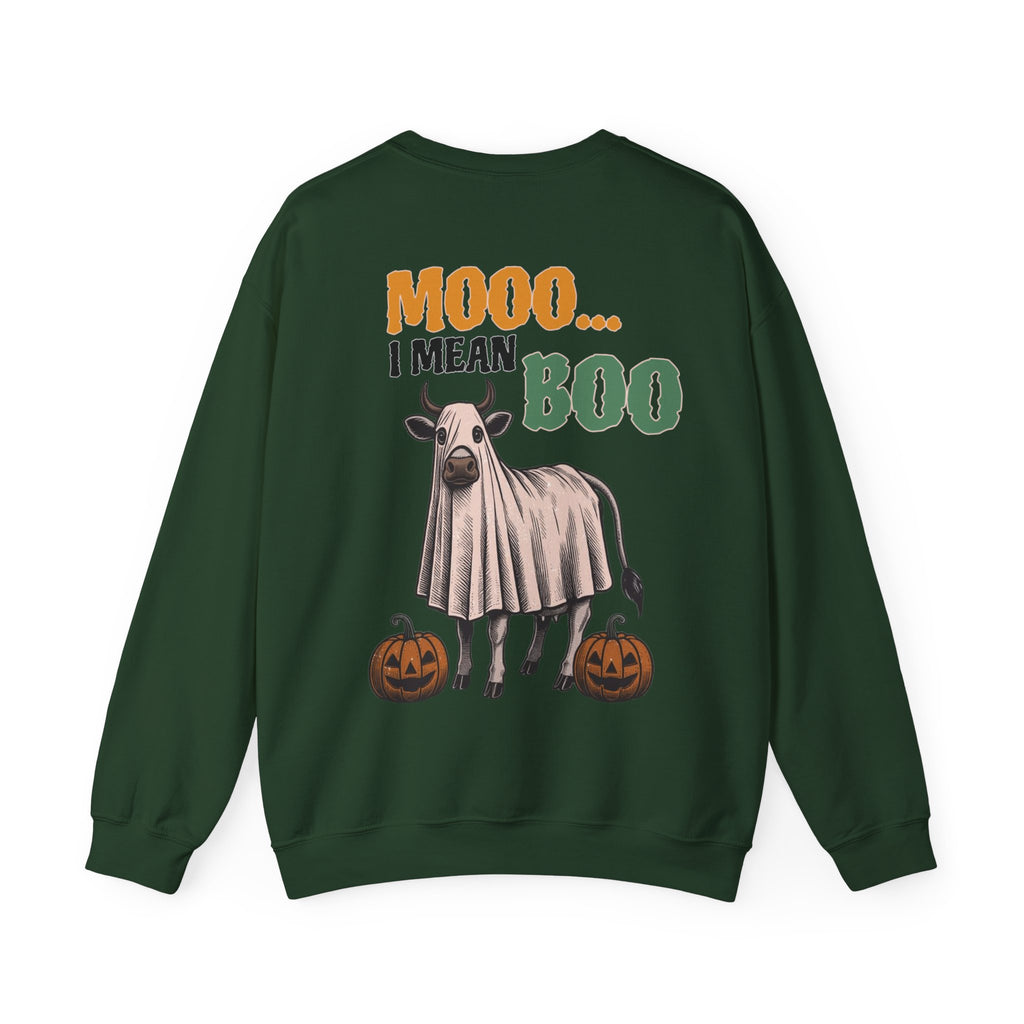 ORVIAN — Howdy Fall Wéstern Pumpkin & Ghost Cow Crewneck, Moo I Mean Boo Halloween Unisex